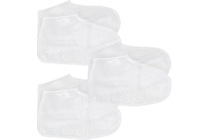 YOUKLY Regen Schuhüberzieher, 3 Paare Weiß Schuhüberzieher Wasserdicht, Silikon Überzieher Schuhe für Männer und Frauen, Schuhüberzieher Mehrweg für Regentage, Schlammige Straßen, Sandstrände (M.35-39)