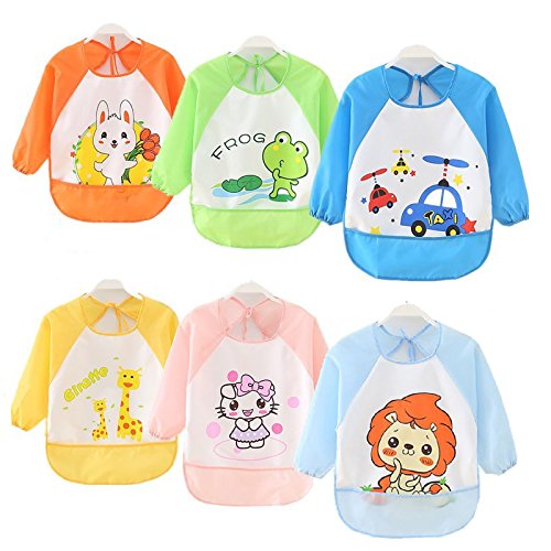 ElecMotive Wasserdicht Ärmellätzchen Babylätzchen Kinderlätzchen Kinder Schürze Empfehlenswert für Kinder von 0 - 3 Jahren