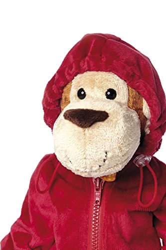 Sigikid 40989 – Mädchen und Jungen, Stofftier Lern-Affe, Spielerisch An Ausziehen lernen, rot/dunkelblau - 8