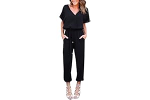 ZYUEER Combinaison Pantalon Short Ete Femme Chic pour Soirée for Women Sexy Loose EléGant Combishort Pyjama Femme Jumpsuit Esprit