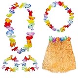 Paquete incluido - Opción A / B: Gafas de sol de piña de 1pc, collares de leis de flor de 1pc, cintas para la cabeza de 1pc, brazaletes de flor de 2pc; Opción C: 1pc Hula Grass falda, 1pc collares leis de flores, 1pc diademas de flores, 2pc pulseras de flores; Opción D: 10pcs flor leis collares