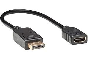 Tripp Lite - Adattatore video DisplayPort a HDMI 1080p 60Hz DP a HDMI adattatore video passivo (M/F), HDCP, 0,3 m (P136-001)