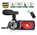 Produktbild Videokamera Camcorder WiFi Vlog Kamera Camcorder mit Mikrofon IR Nachtsicht Full HD 1080P 30FPS 3 'LCD Touchscreen Vlogging Kamera für YouTube mit Fernbedienung