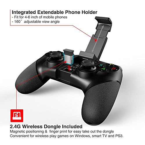 Preisvergleich Produktbild LAY Gamepad, drahtloser Bluetooth-Controller Anwendbare Ausrüstung Smartphone / Tablet / Smart-TV, Set-Top-Box / PC / PS3-Spielekonsole