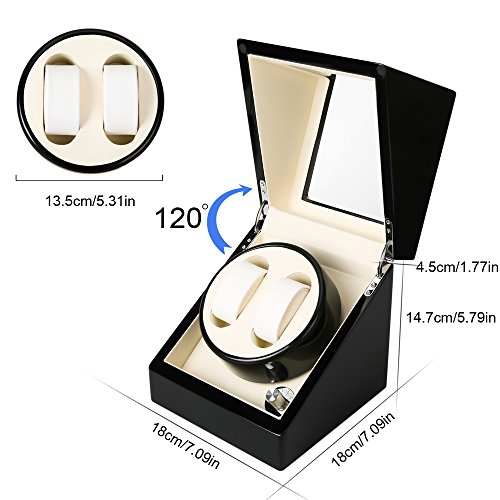 FIRWAY Dual Automatische Uhrenbeweger 5 Bewegungs-ModiUhr fr mechanische Armbanduhr (Black+White)