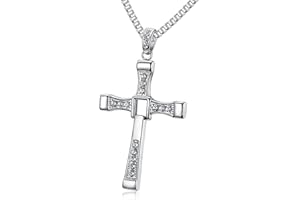 YCYUYK 925er Sterlingsilber, echter Strass, Fast and Furious 7 Kreuz-Anhänger für Männer, Frauen, Jungen, Mädchen, Unisex, Sterling-Silber, Strass