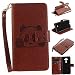 Produktbild Lonchee ASUS Zenfone 3 ZE520KL Wallet Tasche Brieftasche Schutzhülle , Panda geprägtes Muster Design Hochwertige PU Leder Folio Tasche Case Hülle im Bookstyle mit Standfunktion Kredit Kartenfächer (Braun)