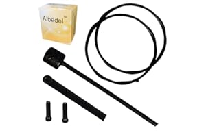 Albedel 2 pcs Teflon Shift Cable Inner Derailleur Cable Stainless Steel 2100mm for MTB Mountain and Road Bicycle + 2 PCs Black Alloy Cable Cap End Tip Crimp