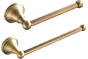 Flybath 2 pezzi Set di Accessori da Bagno-Anello Portasciugamani,Porta Carta Igienica,Montaggio a Parete，Bronzo Spazzolato