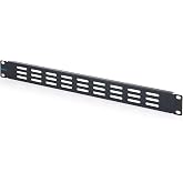 DIGITUS 19" Blind Cover with Ventilation Slots - 1U | Sheet Steel &ndash; Front Panel for 19 Inch Network Cabinet or AV Rack &ndash; with