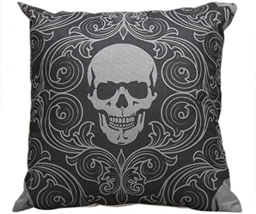 YanHoo Halloween Skull Pillow Case Sofa Waist Throw Cushion Cover Home Decor (Black)