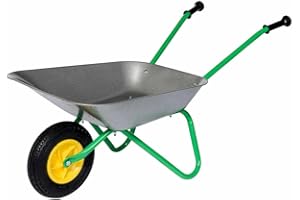 Carretilla Rolly Toys para niños (color verde/gris, carretilla de jardín con neumáticos inflables, carretilla de metal, con asas de plástico) 271757