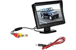 AIDNTBEO Pantalla TFT LCD de 4,3 pulgadas para marcha atrás para coche, kit de visión trasera, cámara de aparcamiento inversa