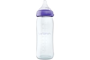 Lansinoh Glas Babyflasche mit NaturalWave Sauger Gr. M, 240 ml