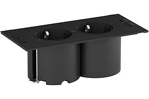 Bachmann due - Caja con 2xschukos negro cable pvc 3g1,5mm 2m