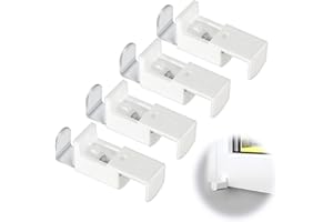 FASBET 4 sztuki uchwytów zaciskowych, do mocowania rolety, akcesoria, zakres regulacji 20 mm, do podwójnej podwójnej rolety i uchwytów zaciskowych, zestaw do plisowania, kolor biały (4 sztuki)