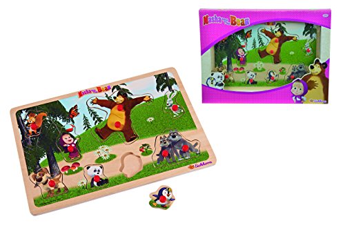 Eichhorn 109304083 – Mascha und der Bär Steckpuzzle 11-teilig – 30x20cm – Puzzle mit 10 Steckteilen - 4