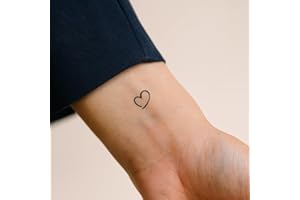 Tatuaggio CUORE - Temporalis® | Tatuaggi temporanei uomo donna, tatuaggi finti vegani e waterproof - Certificato UE - Dura 1-2 settimane [ Tattoo Piccolo cuore ]