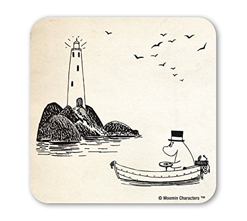 Mumins Untersetzer - Mumin-Papa - Leuchtturm - Moomins - altweiß - Lizenziertes Originaldesign - LOGOSHIRT