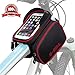 Produktbild WeyTy Fahrradtasche Rahmentaschen, Wasserdichter Fahrrad Handytasche Mountainbike Oberrohrtasche Sensitive Touch-Screen, Abnehmbar Handyhalterung Tasche mit Kopfhörerloch für 6.2Zoll Handy