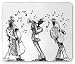 Produktbild Music Mouse Pad, Sketch Style of a Jazz Band Playing Music with Instruments and Musical Notes Print, Standard Size Rectangle Non-Slip Rubber Mousepad, Black White