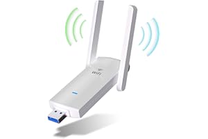 WONLINK USB WiFi Adapter for PC, WiFi 5 Adapter 1300Mbps 5G/2.4G Dual Band WiFi Dongle Wireless Network Adapter for Desktop Laptop, Support Windows 11/10/8.1/8/7, Mac OS 10.9-10.15, White