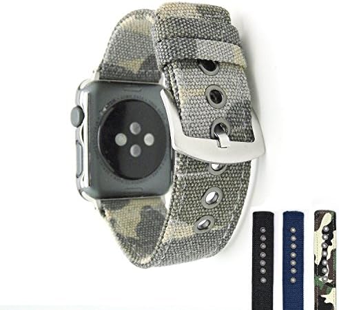 Nylon Camouflage Replacement Band Sport Strap for Apple Watch Series 1 2015 &amp; Series 2 2016 All Models (38MM Yellow Camouflage)