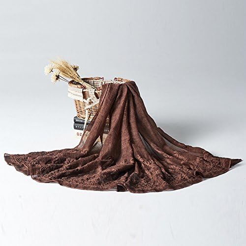 Scarf Embroidered Cotton and Linen Art Sen Female Sunscreen Shawl Linen Scarf Female Nepal Scarf , coffee