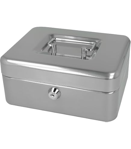 Caja De Caudales Pavo 8011827 Negra Con Bandeja Para Monedas - 15 Cm, Metal Resistente