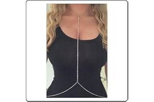 Wendalern Rhinestone cuerpo cadena collar plata cristal vientre cintura cadena playa Bikini sujetador cadena Boho fiesta baile collar cuerpo accesorio joyería para mujeres