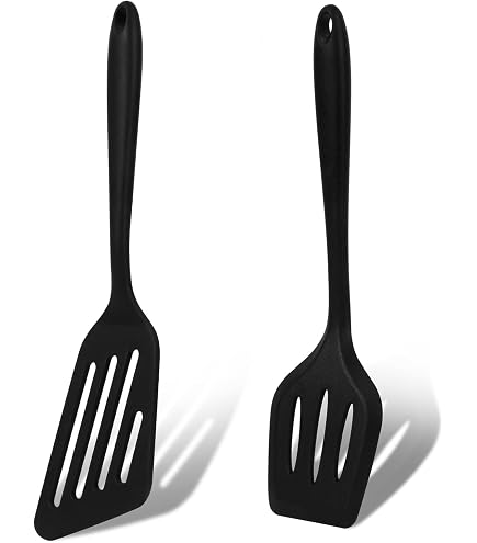 Set Di 2 Spatole In Silicone Antiaderenti – Resistenti Al Calore E Lavabili In Lavastoviglie – Utensili Da Cucina Per Friggere, Cuocere E Mescolare (Grigio)