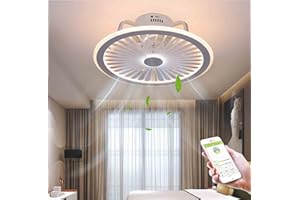 BUTTERFOX JUSTSWAG kzan Led Ceiling Fans with Lights, 40cm Fan Ceiling lamp 3 Dimmable 6 Speeds APP Remote Control Modern Bedroom Fan Quiet Ceiling Fan Light for Living Room Bedroom Lighting