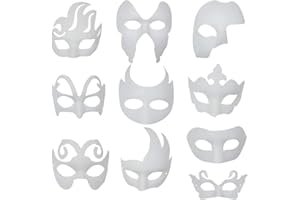 RITTE Máscara Blanca, 10 Piezas Máscara Blanca Pintar De Disfraces Decoración De Bricolaje Carnaval De Veneciano para el Carnaval de Halloween Máscara Diseño