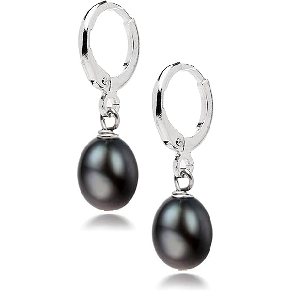 Boucles d'oreilles Pendantes Argent Rhodié 925/1000 Cages avec Perles de Culture Blanche 6mm | L'Horloger De Vern