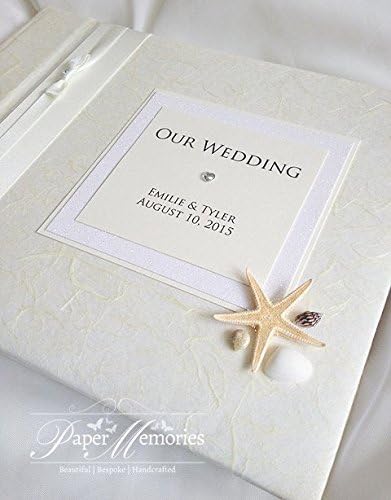 Paper Memories Beach Theme Wedding/Honeymoon Photo Album (Ivory/Cream)