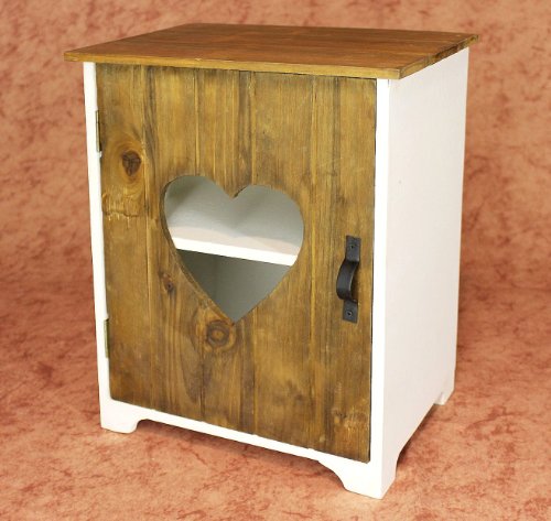 DanDiBo Schrank Minikommode 12021 Küchenschrank Regal 35 cm Shabby Küchenregal mit Herz - 4