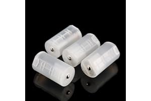 YOUTHINK 4 szt. adapterów baterii AA do rozmiaru D, etui, biały adapter baterii AA na AA, uchwyt konwertera adaptera AA na D (baterie nie są dołączone)