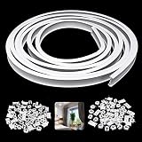 Material: Plastic + Steel DyNamic 5m cortinas carril riel techo flexible montado para ventanal de diapositivas recta balcón - #1