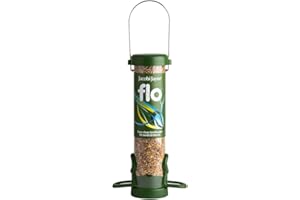 Jacobi Jayne® FLO™ Bird Feeder - Comederos para pájaros pequeños. Comedero de Semillas para pájaros fácil de Limpiar. No se obstruye ni bloquea. Comedero Colgante FLO™ para Semillas de pájaros
