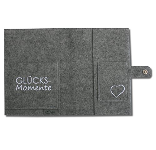 Mutterpasshülle Deluxe „Kleines Wunder“ mit extra Fächern und Verschluss aus 100% Wollfilz – in deutscher Handarbeit gefertigt – - 3