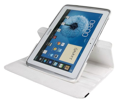 gada – Samsung Galaxy Tab 3 10.1 P5200 P5210 P5220 360° drehbare Leder-Imitat Tasche mit praktischer Standfunktion in schickem Weiß inkl. kostenloser Displayfolie und Touch Pen - 4