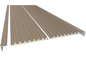 FLOORINTEX Remate de listones 3D acústico - (Remate L 250x3x3 cm. Roble Natural) Remates de composite WPC imitación Madera Panel de Listones Friso de Listones