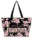 Produktbild Robin Ruth Canvas Schultertasche Frankfurt Flower in schwarz/pink (Maße: LxHxT 36x28x11cm)