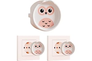 CATOR 4 prises cache prise bébé, chouette cache prise, prises de sécurité enfichables pour enfants (blanc).