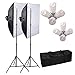 Produktbild ETiME Fotostudio Set 2 X 50x70 cm Softbox 4in1 Fotostudio Lampenstativ mit 8X 135W Fotolampe E27 5500K Tageslicht