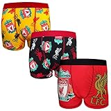 Liverpool FC Official Football Gift 3 Pack Boys Crest Boxer Shorts