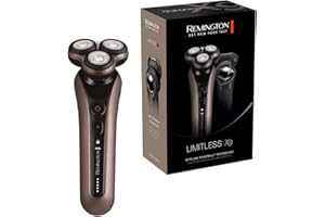 ‎REMINGTON Remington golarka męska, elektryczna, rotacyjna, głowica obrotowa 360° z funkcją PowerSense dla maksymalnego kontaktu ze skórą, precyzyjny trymer, wskaźnik LED, 100% wodoodporna, Limitless X9 XR1790