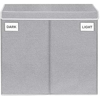 YOOFAN Wäschekorb 2 Fächer- Wäschekorb mit Deckel Faltbar Wäschekorb