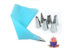 Tukcherry 8pcs Douilles Pâtisserie, Poche à Douille Accessoires de Décoration en Acier Inoxydable 304 Décoration de Gâteaux pour Tarte, Biscuit, Pâtisserie, Bonbon, Gâteau, Cupcakes et Cookies