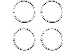 Ruidee 20 Pezzi Foglia in Metallo Raccoglitore ad Anelli 35mm Portachiavi Anelli del Libro Anelli Rilegatura Anelli per Tenda Anelli leganti con Cerniera in metallo Portachiavi Anello (HYQ/35mm）